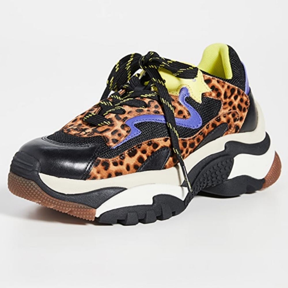 Ash ‘Addict’ Leopard Print Chunky Sneakers, 7.5